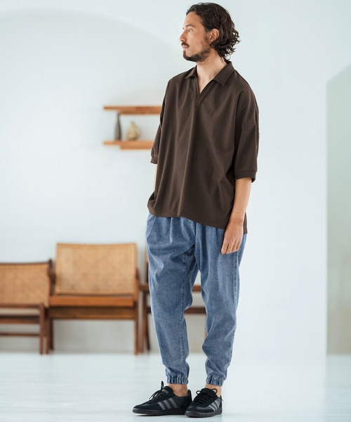 Magine(マージン)の「mp13471-Rayon Denim Fabric Tapered Pants デニムパンツ(デニムパンツ・メンズ・ワンウォッシュ/ブラック系その他/ダークインディゴブルー・44/46/48)」の20枚目の写真