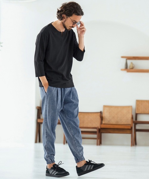 Magine(マージン)の「mp13471-Rayon Denim Fabric Tapered Pants デニムパンツ(デニムパンツ・メンズ・ワンウォッシュ/ブラック系その他/ダークインディゴブルー・44/46/48)」の19枚目の写真