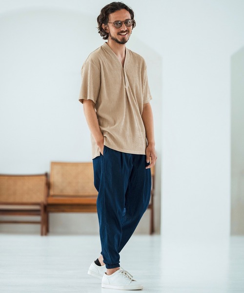 Magine(マージン)の「mp13471-Rayon Denim Fabric Tapered Pants デニムパンツ(デニムパンツ・メンズ・ワンウォッシュ/ブラック系その他/ダークインディゴブルー・44/46/48)」の12枚目の写真