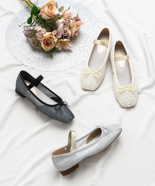 JELLY BEANS(ジェリービーンズ)の「【ひんやりパンプス】スクエアソフトストラップバレエシューズ【Made in Japan】(113-52013)JELLY BEANS(ジェリービーンズ)(バレエシューズ・レディース・シルバー/ブラック/アイボリー・23/24/22.5/23.5/24.5)」の12枚目の写真