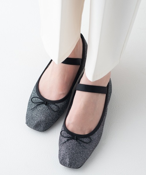 JELLY BEANS(ジェリービーンズ)の「【ひんやりパンプス】スクエアソフトストラップバレエシューズ【Made in Japan】(113-52013)JELLY BEANS(ジェリービーンズ)(バレエシューズ・レディース・シルバー/ブラック/アイボリー・23/24/22.5/23.5/24.5)」の15枚目の写真