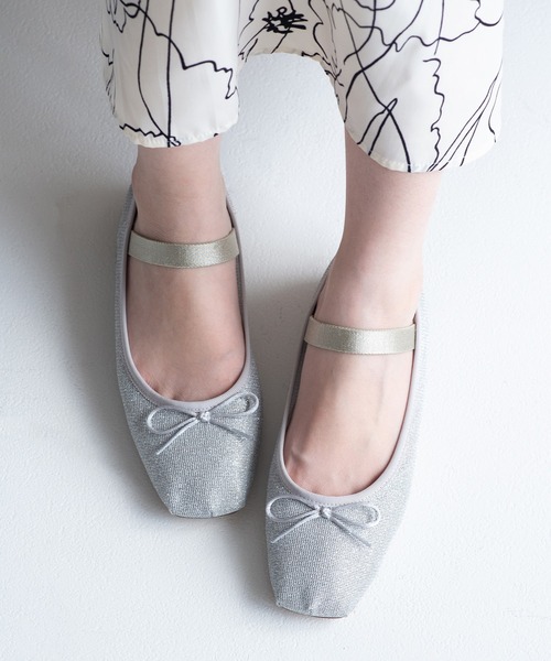 JELLY BEANS(ジェリービーンズ)の「【ひんやりパンプス】スクエアソフトストラップバレエシューズ【Made in Japan】(113-52013)JELLY BEANS(ジェリービーンズ)(バレエシューズ・レディース・シルバー/ブラック/アイボリー・23/24/22.5/23.5/24.5)」の17枚目の写真