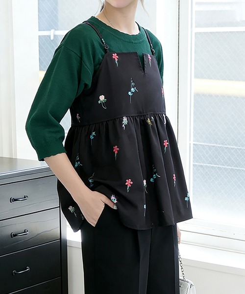 Doux Belle（ドゥーベル）の「花柄キャミビスチェ（キャミソール・レディース・オフホワイト/ブラック/ベージュ/ネイビー・MEDIUM）」の19枚目の写真