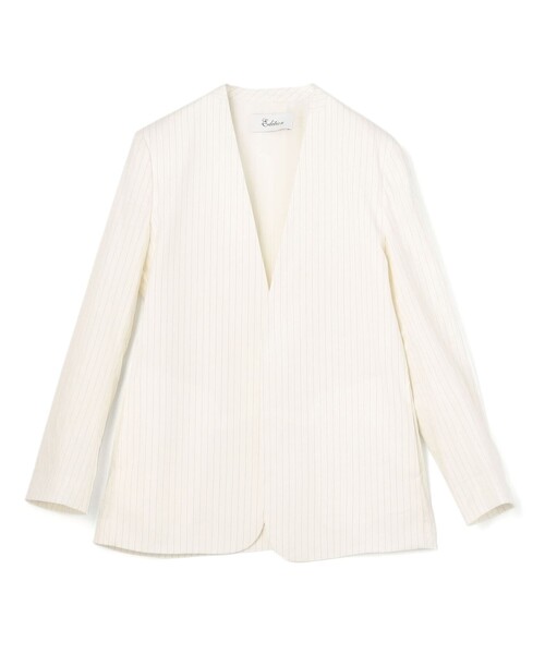 EDITION（エディション）の「□リネンストレッチ ノーカラージャケット
