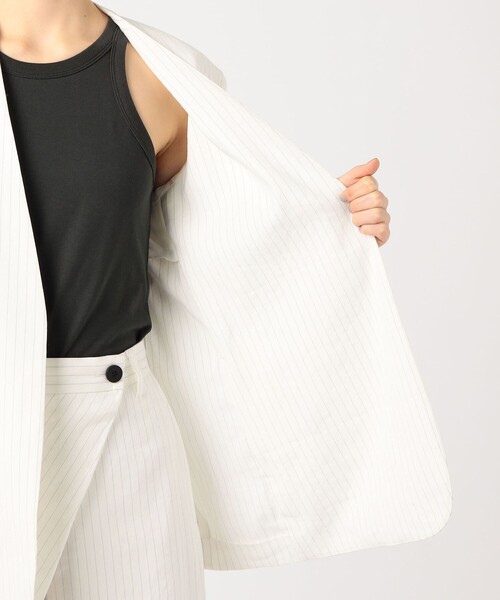 EDITION（エディション）の「□リネンストレッチ ノーカラージャケット