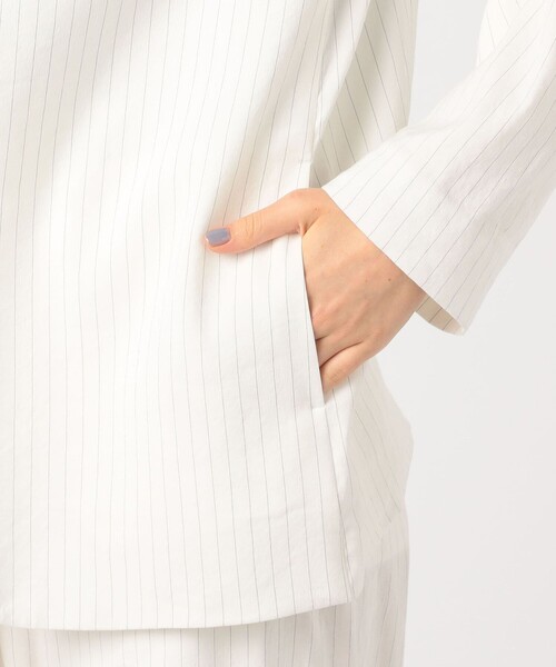 EDITION（エディション）の「□リネンストレッチ ノーカラージャケット