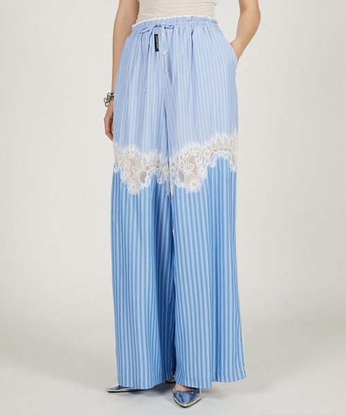PRANK PROJECT(プランクプロジェクト)の「ストライプコンビレースパジャマパンツ / Striped Combination Lace Pajama Pants(その他パンツ・レディース・ブルー/グレー・36/38)」の15枚目の写真