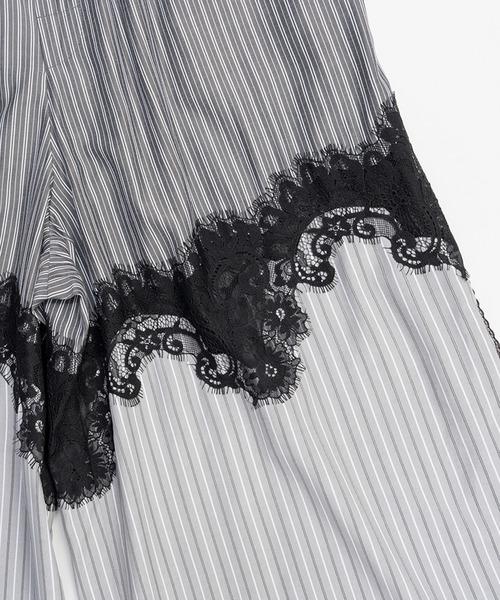 PRANK PROJECT(プランクプロジェクト)の「ストライプコンビレースパジャマパンツ / Striped Combination Lace Pajama Pants(その他パンツ・レディース・ブルー/グレー・36/38)」の8枚目の写真