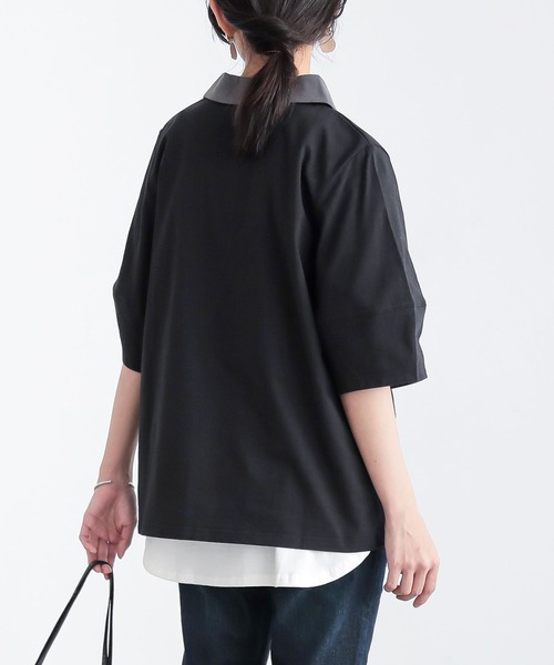 n'OrLABEL（ノアールレーベル）の「『ハーフジップランタンポロカットソー』（ポロシャツ・レディース・ライトグレー/グリーン/ベージュ/ブラック・1/2）」の12枚目の写真