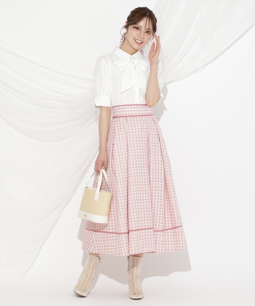 WILLSELECTION（ウィルセレクション）の「パイピングデザインタックスカート（スカート・レディース・ブルー系その他/レッド系その他/ブラック系その他・FREE）」の3枚目の写真