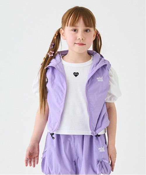 minimal（ミニマル）の「【撥水】ドロストベスト（ベスト・キッズ・ブラック/ライトピンク/ラベンダー/サックスブルー・100cm/120cm/130cm/140cm/110cm）」の4枚目の写真