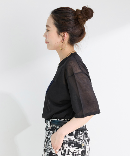 セール】手洗い可 / サガラ刺繍ロゴプルオーバー（ニット