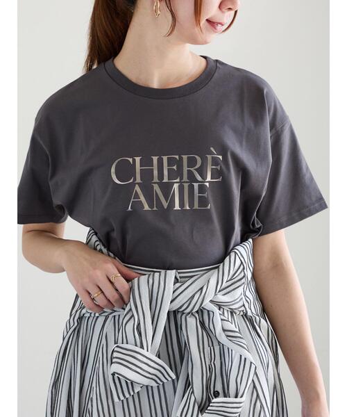 Te chichi（テチチ）の「ロゴプリントTシャツ（Tシャツ/カットソー・レディース・ブラック/チャコールグレー/シルバー・F）」の2枚目の写真