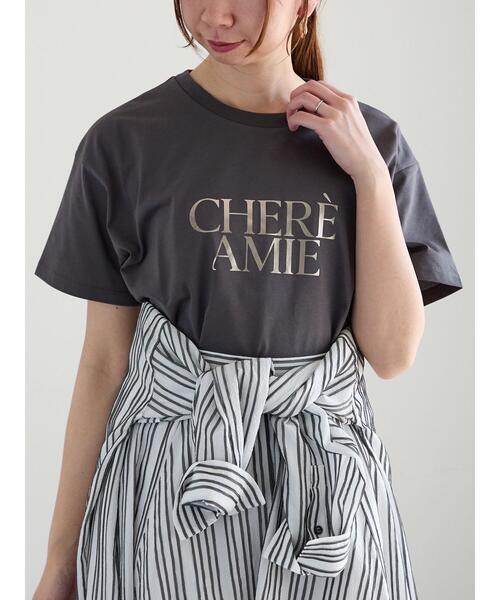 Te chichi（テチチ）の「ロゴプリントTシャツ（Tシャツ/カットソー・レディース・ブラック/チャコールグレー/シルバー・F）」の9枚目の写真