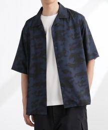 オリジナルパターン開襟シャツ 半袖