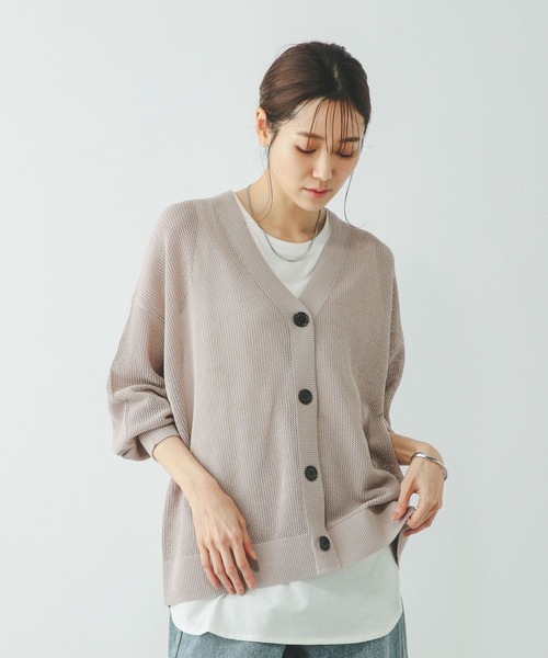 GLOBAL WORK(グローバルワーク)の「洗えるドライメッシュカーディガン/288080(カーディガン/ボレロ・レディース・チャコール/モカ/アイボリー/ブルー系その他6・REGULAR/SHORT)」の18枚目の写真