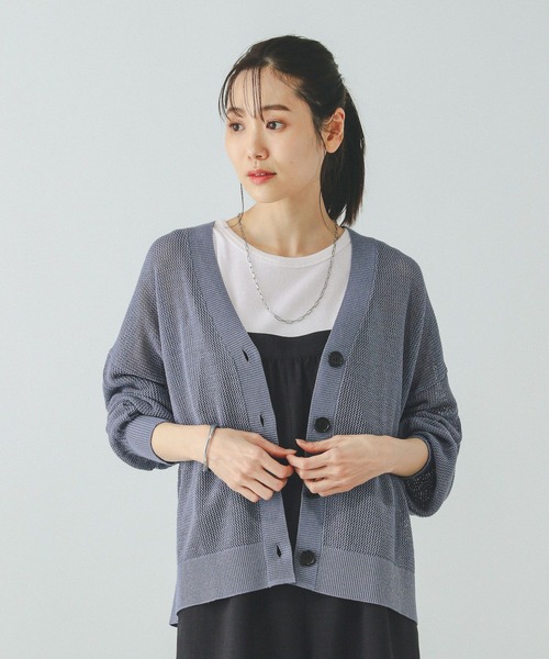 GLOBAL WORK(グローバルワーク)の「洗えるドライメッシュカーディガン/288080(カーディガン/ボレロ・レディース・チャコール/モカ/アイボリー/ブルー系その他6・REGULAR/SHORT)」の21枚目の写真