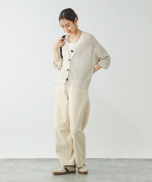 GLOBAL WORK(グローバルワーク)の「洗えるドライメッシュカーディガン/288080(カーディガン/ボレロ・レディース・チャコール/モカ/アイボリー/ブルー系その他6・REGULAR/SHORT)」の6枚目の写真