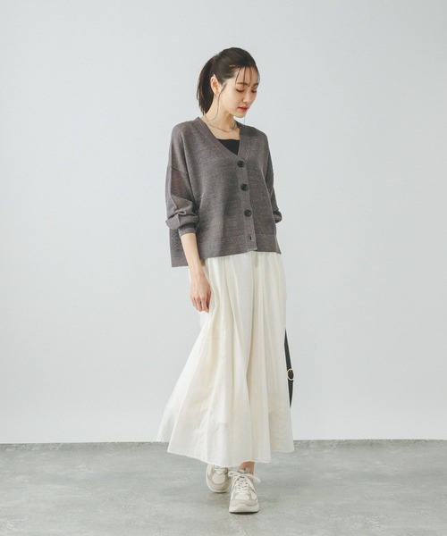 GLOBAL WORK(グローバルワーク)の「洗えるドライメッシュカーディガン/288080(カーディガン/ボレロ・レディース・チャコール/モカ/アイボリー/ブルー系その他6・REGULAR/SHORT)」の9枚目の写真