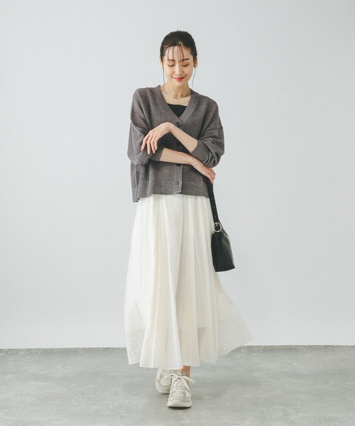 GLOBAL WORK(グローバルワーク)の「洗えるドライメッシュカーディガン/288080(カーディガン/ボレロ・レディース・チャコール/モカ/アイボリー/ブルー系その他6・REGULAR/SHORT)」の10枚目の写真