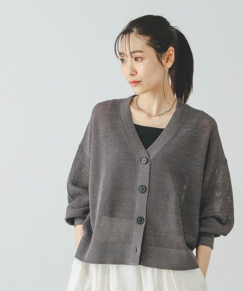 cocoaです GLOBAL WORK カーディガン 洗えるドライメッシュカーディガン