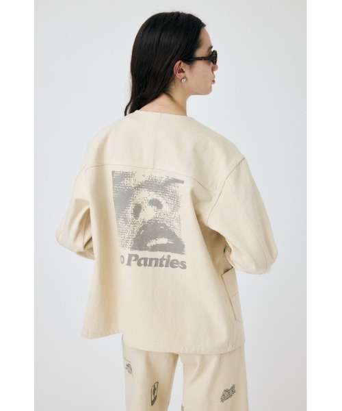 MOUSSY（マウジー）の「PU WORK ジャケット（ノーカラージャケット・レディース・オフホワイト・FREE）」の4枚目の写真