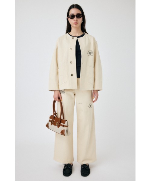 MOUSSY（マウジー）の「PU WORK ジャケット（ノーカラージャケット・レディース・オフホワイト・FREE）」の6枚目の写真