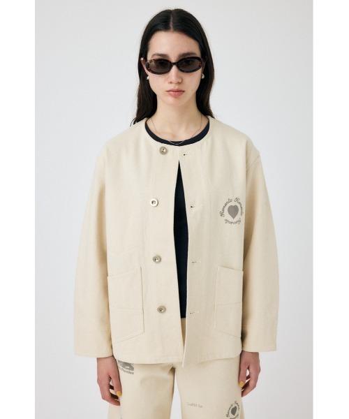 MOUSSY（マウジー）の「PU WORK ジャケット（ノーカラージャケット・レディース・オフホワイト・FREE）」の7枚目の写真