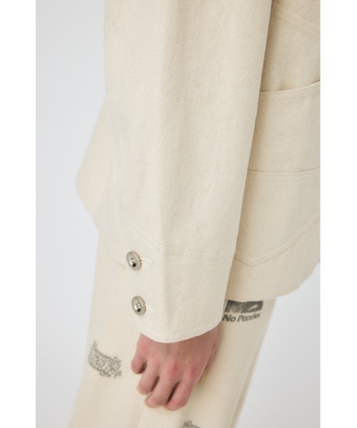 MOUSSY（マウジー）の「PU WORK ジャケット（ノーカラージャケット・レディース・オフホワイト・FREE）」の13枚目の写真