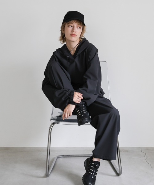 select MOCA（セレクトモカ）の「ストラップ付き撥水2WAYキャップ（キャップ・レディース・ベージュ/カーキ/ブラック・FREE）」の7枚目の写真