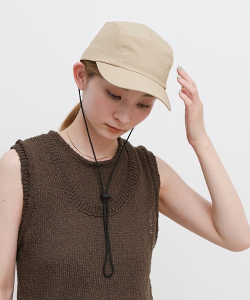 select MOCA（セレクトモカ）の「ストラップ付き撥水2WAYキャップ（キャップ・レディース・ベージュ/カーキ/ブラック・FREE）」の8枚目の写真