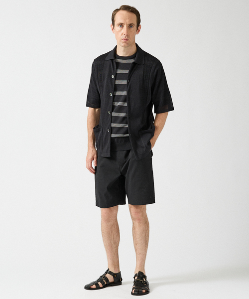 DESIGNWORKS（デザインワークス）の「和紙 シアー キューバシャツ（シャツ/ブラウス・メンズ・アイボリー/ブラック・46/48/50）」の3枚目の写真