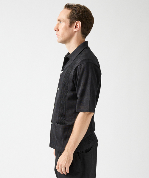 DESIGNWORKS（デザインワークス）の「和紙 シアー キューバシャツ（シャツ/ブラウス・メンズ・アイボリー/ブラック・46/48/50）」の4枚目の写真