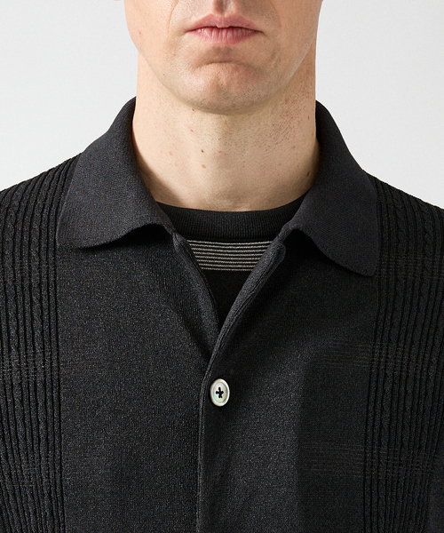 DESIGNWORKS（デザインワークス）の「和紙 シアー キューバシャツ（シャツ/ブラウス・メンズ・アイボリー/ブラック・46/48/50）」の6枚目の写真