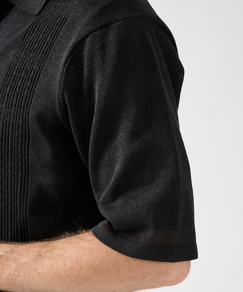 DESIGNWORKS（デザインワークス）の「和紙 シアー キューバシャツ（シャツ/ブラウス・メンズ・アイボリー/ブラック・46/48/50）」の7枚目の写真