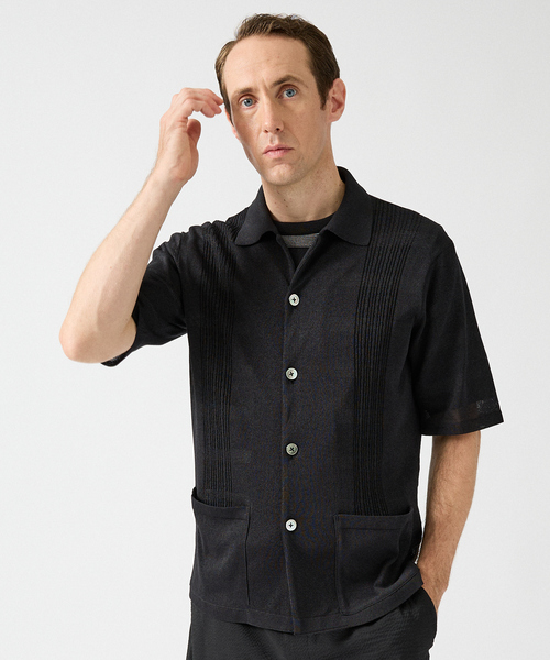 DESIGNWORKS（デザインワークス）の「和紙 シアー キューバシャツ（シャツ/ブラウス・メンズ・アイボリー/ブラック・46/48/50）」の10枚目の写真