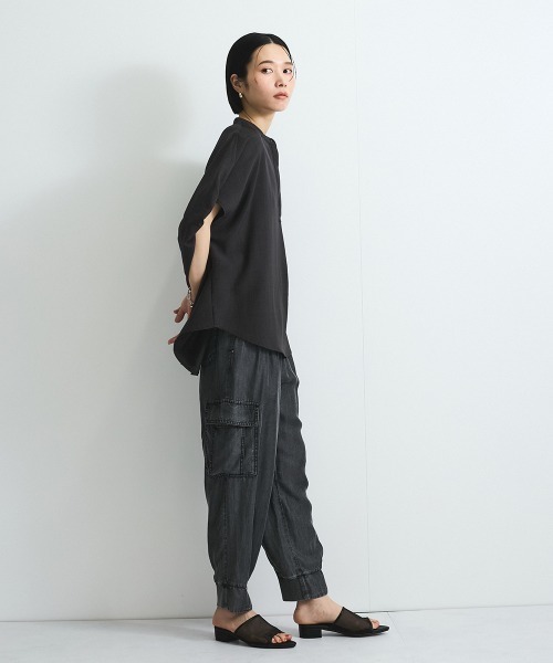 VICKY(ビッキー)の「バイオシルクパウダージョガーパンツ≪洗濯機で洗える≫(デニムパンツ・レディース・ネイビー/ブラック・M)」の3枚目の写真