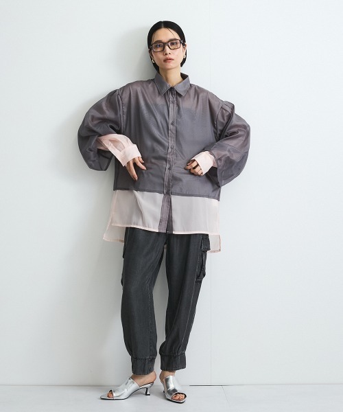 VICKY(ビッキー)の「バイオシルクパウダージョガーパンツ≪洗濯機で洗える≫(デニムパンツ・レディース・ネイビー/ブラック・M)」の5枚目の写真