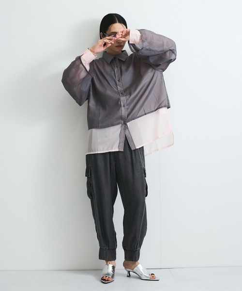VICKY(ビッキー)の「バイオシルクパウダージョガーパンツ≪洗濯機で洗える≫(デニムパンツ・レディース・ネイビー/ブラック・M)」の6枚目の写真