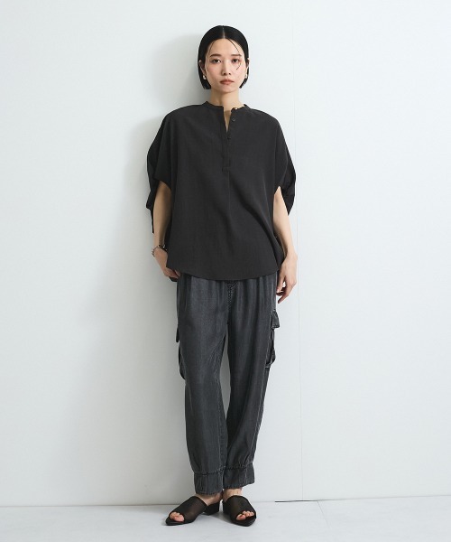 VICKY(ビッキー)の「バイオシルクパウダージョガーパンツ≪洗濯機で洗える≫(デニムパンツ・レディース・ネイビー/ブラック・M)」の10枚目の写真
