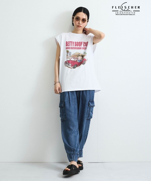 VICKY(ビッキー)の「バイオシルクパウダージョガーパンツ≪洗濯機で洗える≫(デニムパンツ・レディース・ネイビー/ブラック・M)」の17枚目の写真