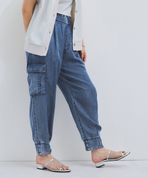 VICKY(ビッキー)の「バイオシルクパウダージョガーパンツ≪洗濯機で洗える≫(デニムパンツ・レディース・ネイビー/ブラック・M)」の21枚目の写真