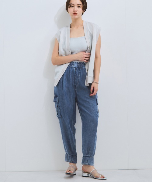 VICKY(ビッキー)の「バイオシルクパウダージョガーパンツ≪洗濯機で洗える≫(デニムパンツ・レディース・ネイビー/ブラック・M)」の22枚目の写真