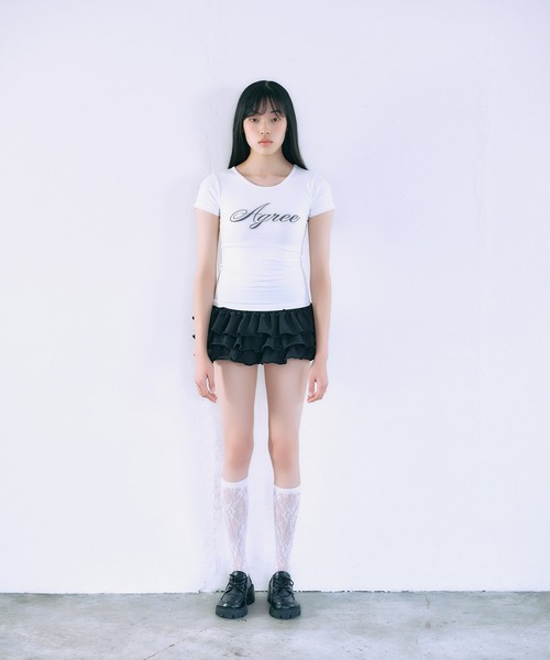 FCMM(エフシーエムエム)の「【日本限定】RHINESTONE S/S TEE / ラインストーンショートスリーブT(Tシャツ/カットソー・レディース・ホワイト/ブラック・MEDIUM/SMALL)」の6枚目の写真