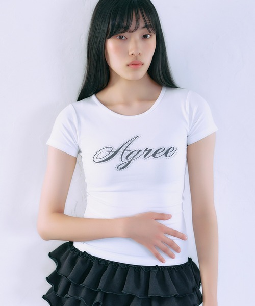 FCMM(エフシーエムエム)の「【日本限定】RHINESTONE S/S TEE / ラインストーンショートスリーブT(Tシャツ/カットソー・レディース・ホワイト/ブラック・MEDIUM/SMALL)」の8枚目の写真