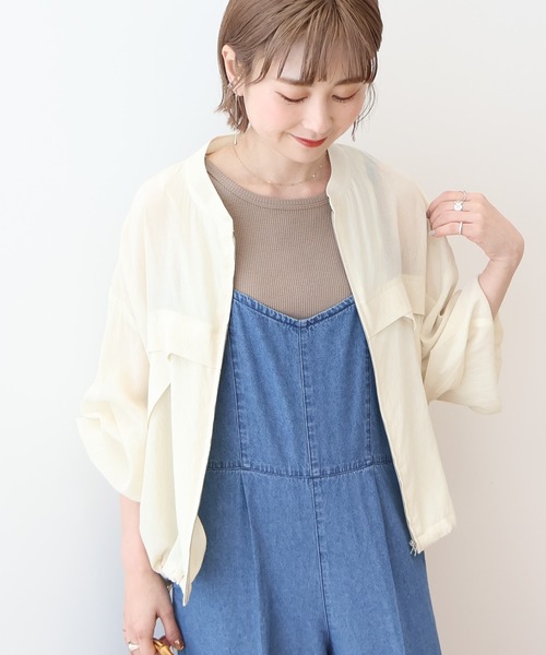 AMERICAN HOLIC(アメリカンホリック)の「接触冷感シアースポーティーブルゾン(その他アウター・レディース・ブラック/ライトブルー/アイボリー・L/M)」の2枚目の写真