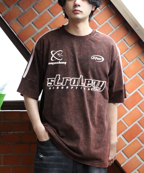 グランジ加工サッカーTシャツ（Tシャツ/カットソー）｜8(eight