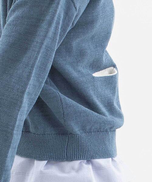 nop de nod(ノップドゥノッド)の「コットンリネンクルーカーディガン(カーディガン/ボレロ・レディース・ブラック/キナリ/ブルー系/グリーン・M)」の10枚目の写真