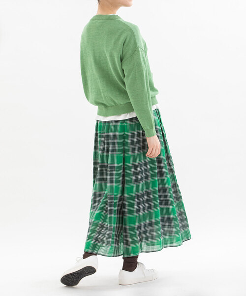 nop de nod(ノップドゥノッド)の「コットンリネンクルーカーディガン(カーディガン/ボレロ・レディース・ブラック/キナリ/ブルー系/グリーン・M)」の12枚目の写真