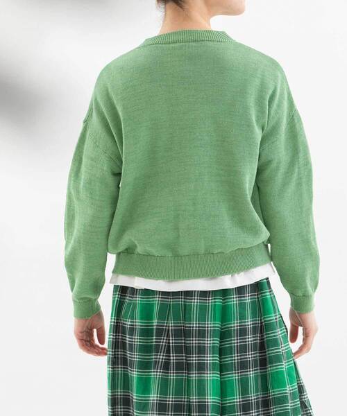 nop de nod(ノップドゥノッド)の「コットンリネンクルーカーディガン(カーディガン/ボレロ・レディース・ブラック/キナリ/ブルー系/グリーン・M)」の15枚目の写真